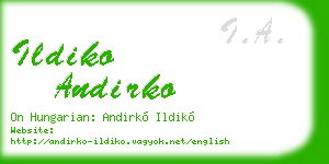 ildiko andirko business card